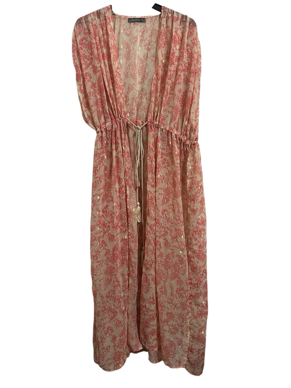 Vince Camuto floral Beach Kimono Coverup Womens tie front boho Duster